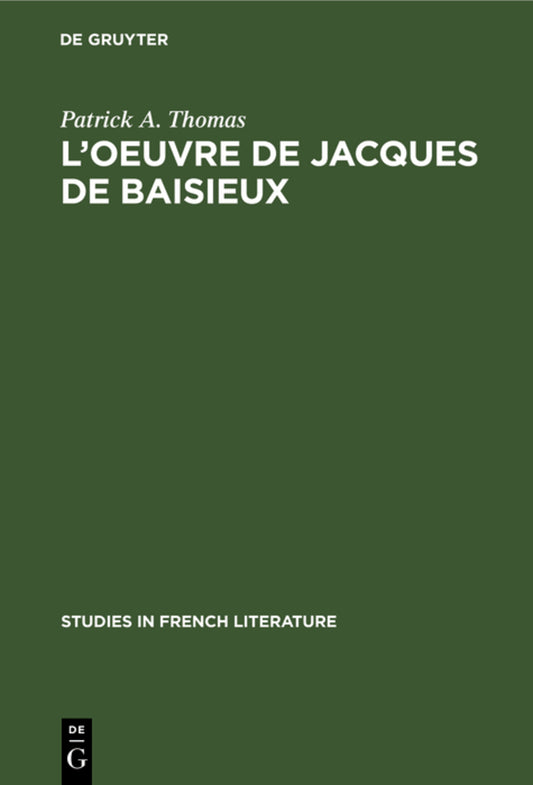 L’oeuvre de Jacques de Baisieux