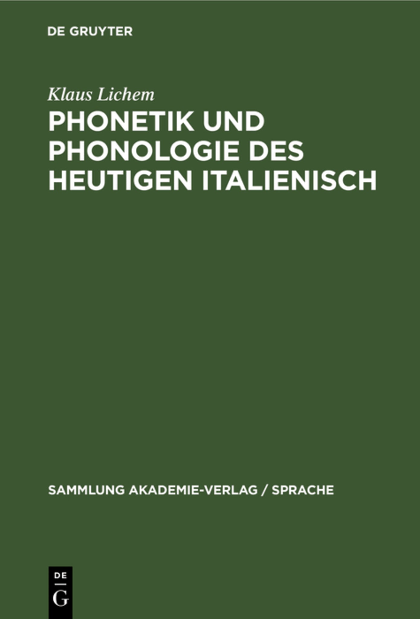 Phonetik und Phonologie des heutigen Italienisch