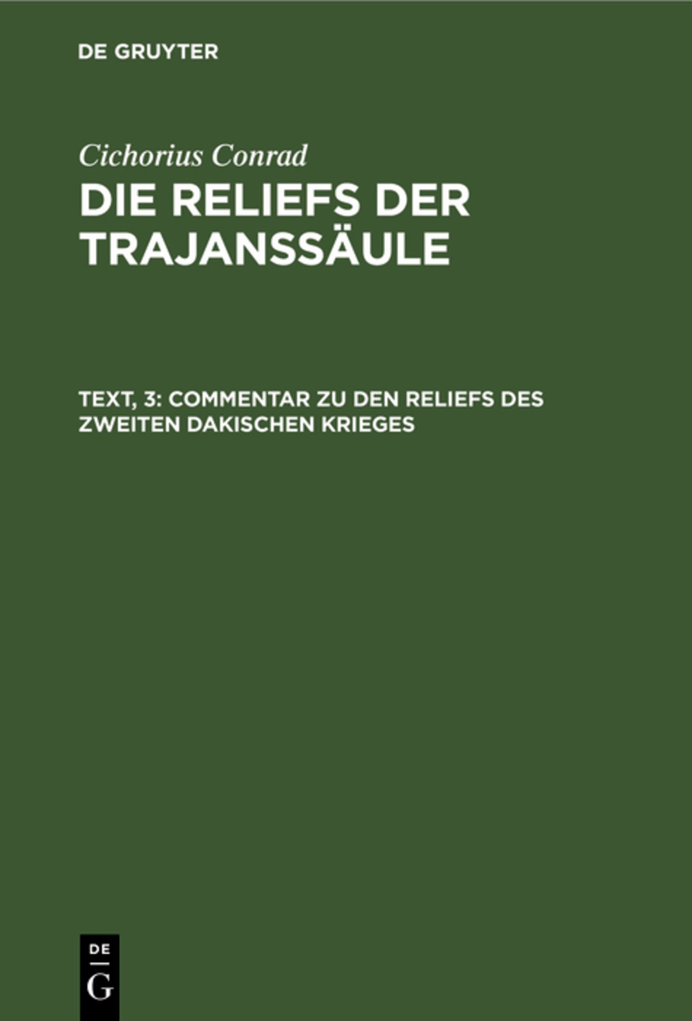 Commentar zu den Reliefs des zweiten dakischen Krieges