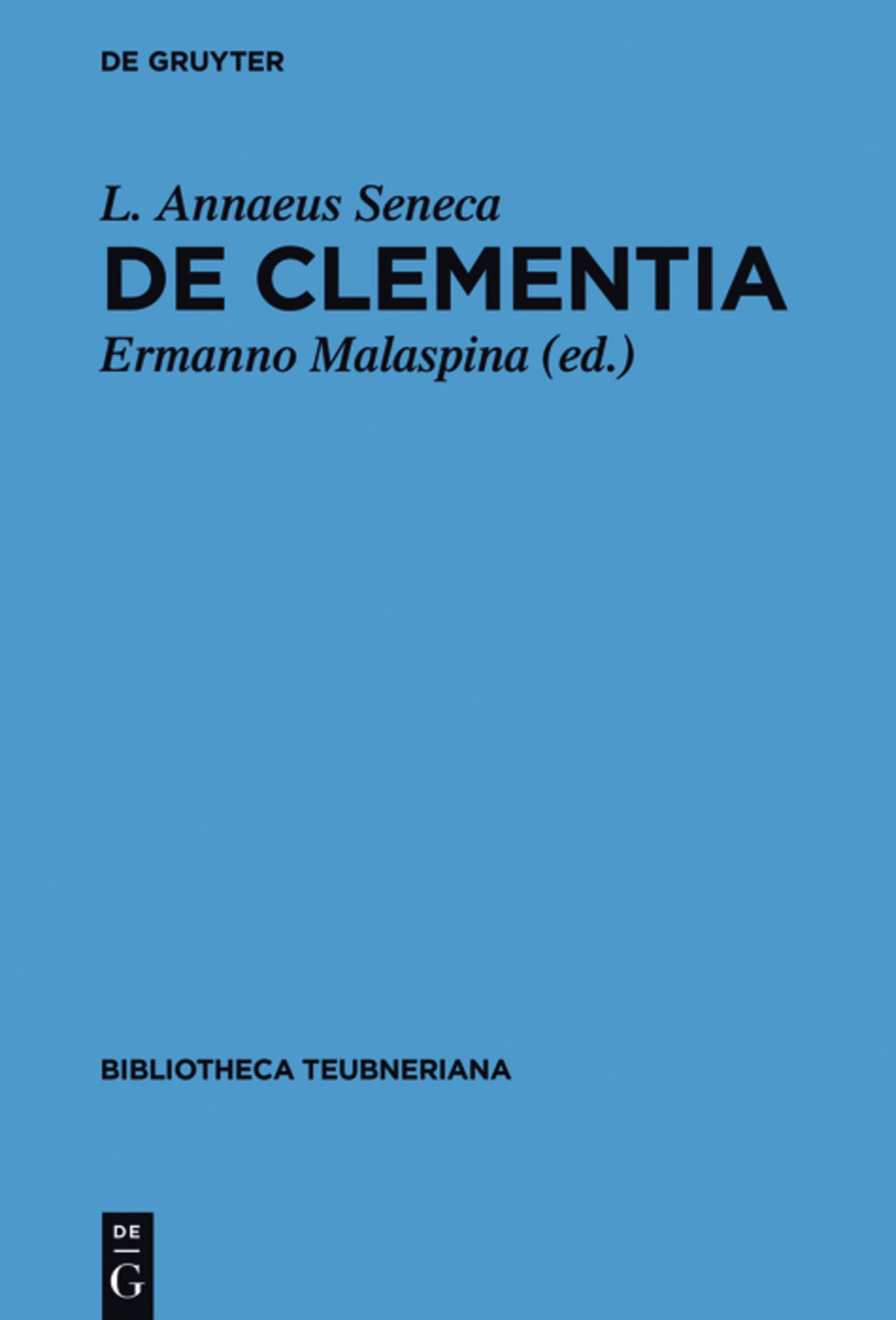 Cover image for De clementia libri duo ISBN 9783110262575
