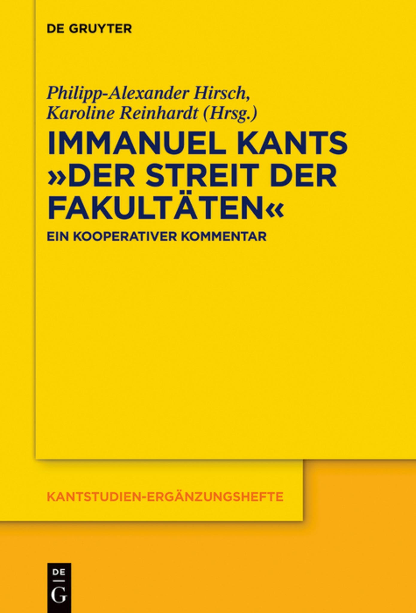 Cover image for Immanuel Kants »Der Streit der Fakultäten« ISBN 9783112254431