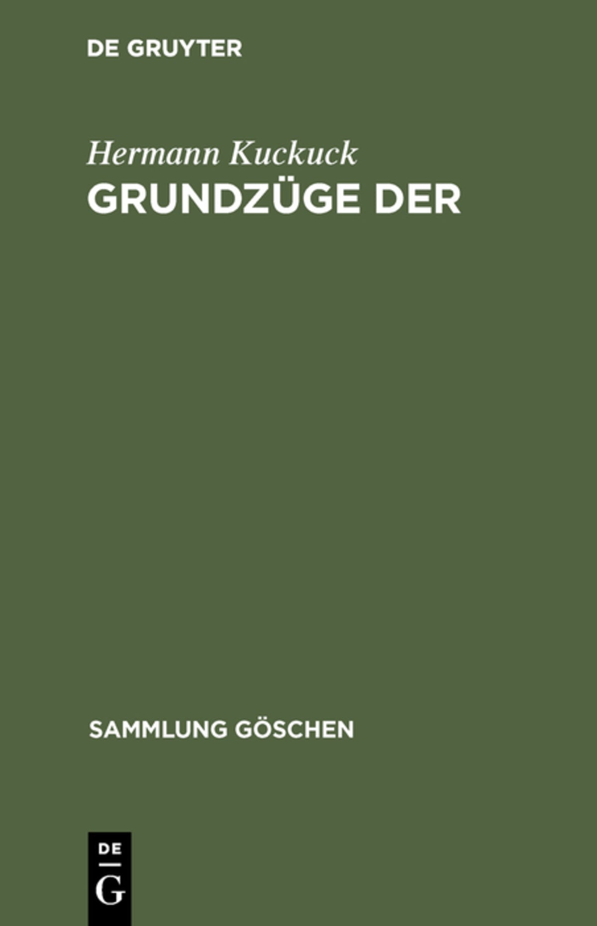 Cover image for Grundzüge der Pflanzenzüchtung ISBN 9783110019308