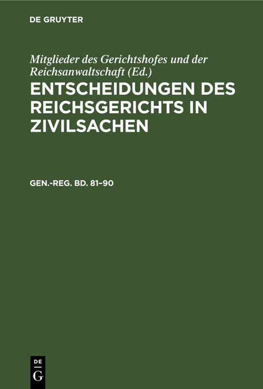 Generalregister zum Band 81–90