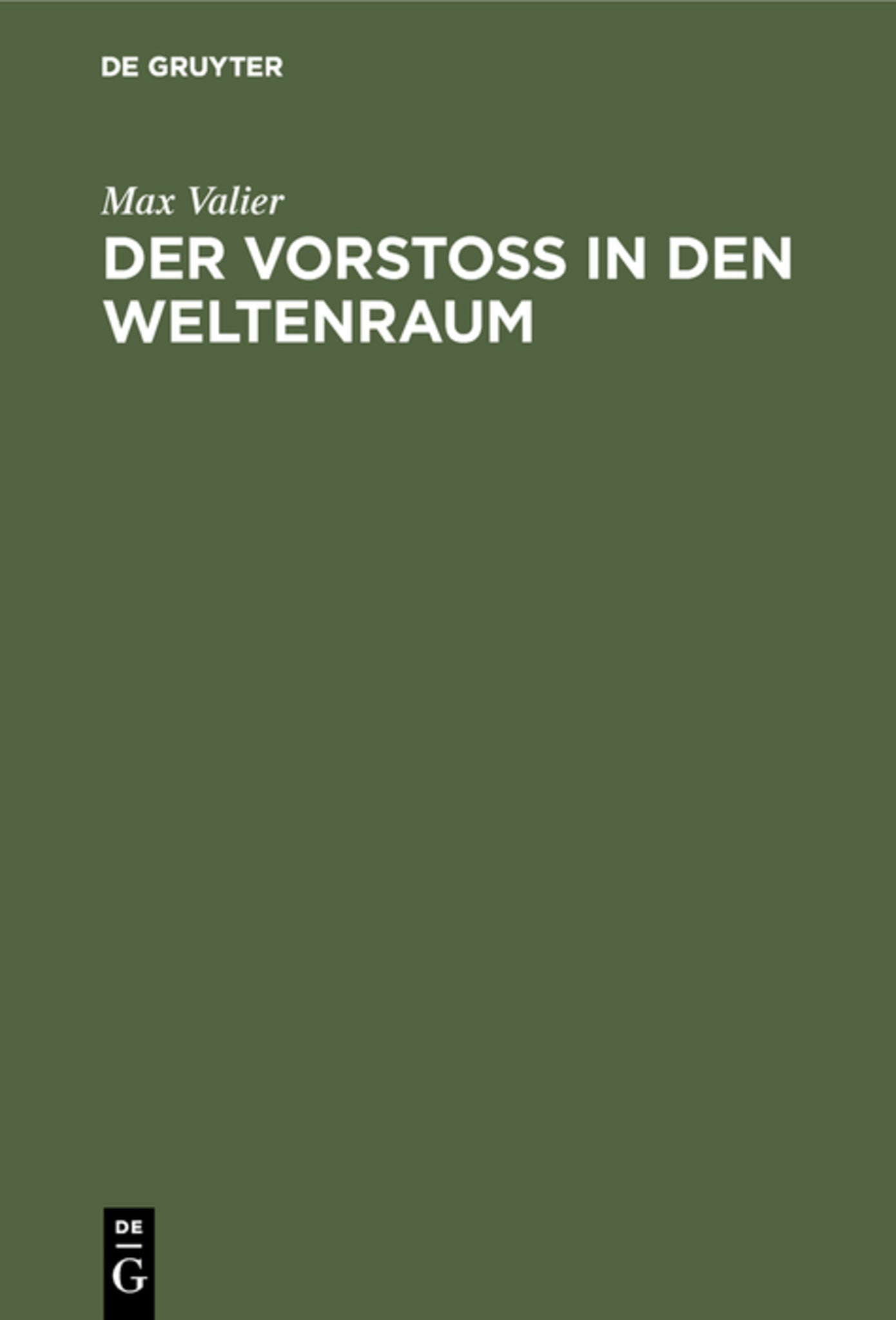 Der Vorstoss in den Weltenraum