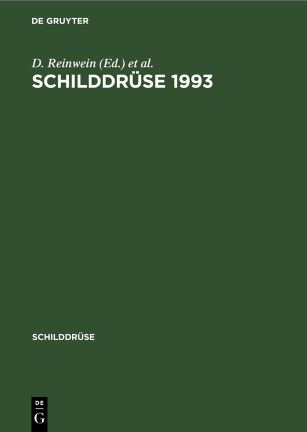 Cover image for Schilddrüse 1993 ISBN 9783110144031