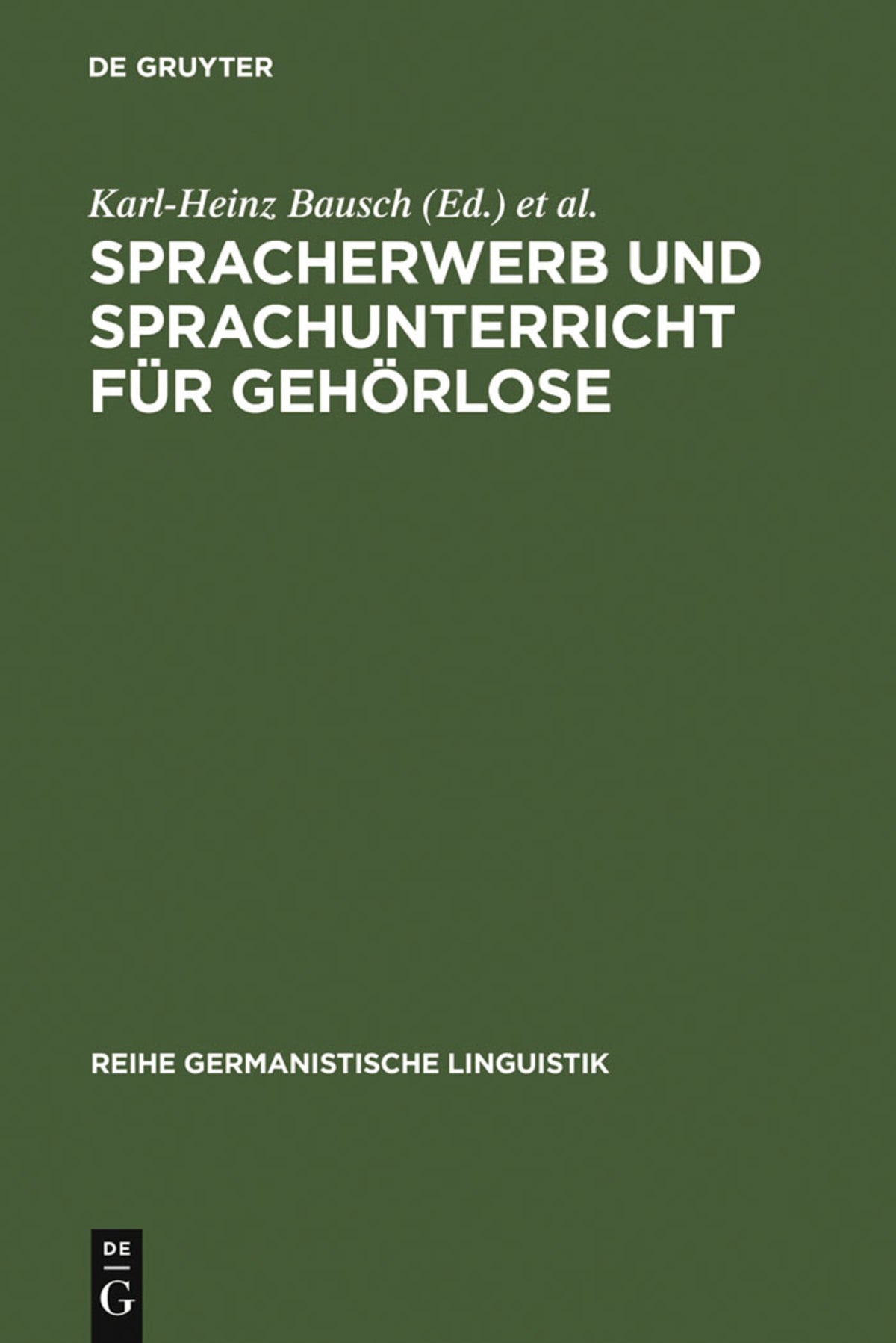 Cover image for Spracherwerb und Sprachunterricht für Gehörlose ISBN 9783484310940