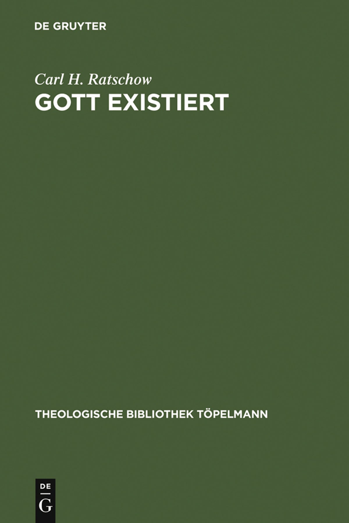 Cover image for Gott existiert ISBN 9783110052244