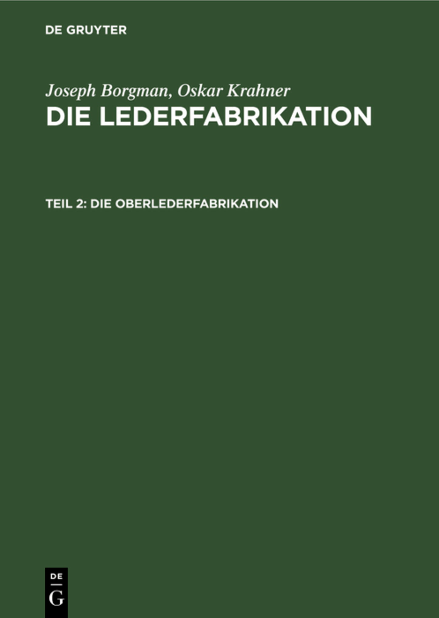 Die Oberlederfabrikation