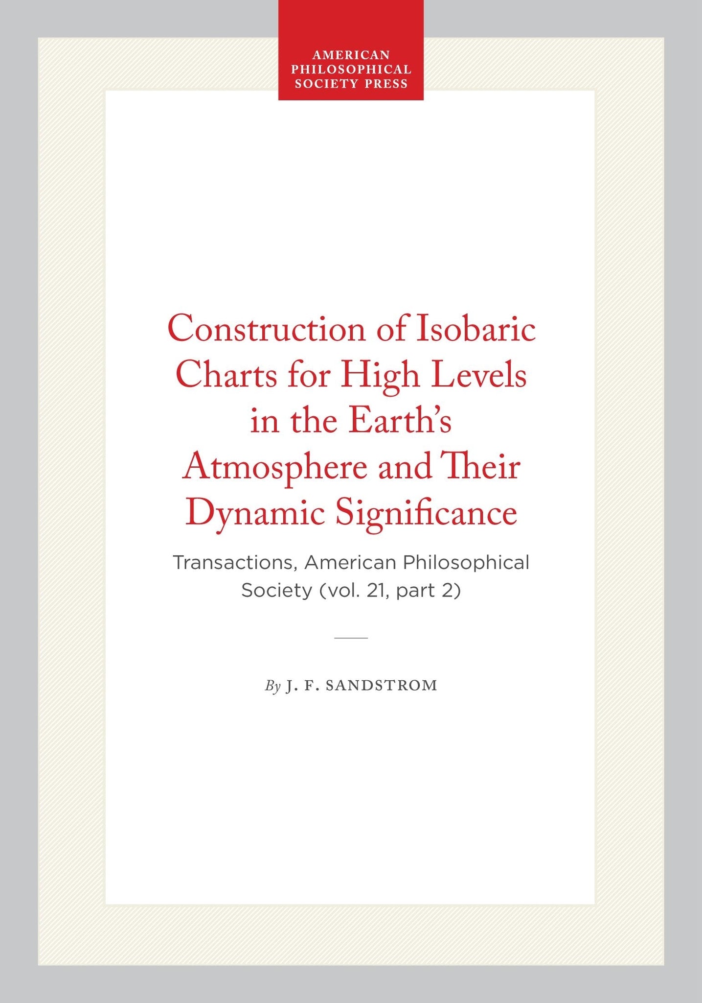 Construction of Isobaric Charts for High Levels in the Earth’s Atmosphere and Their Dynamic Significance