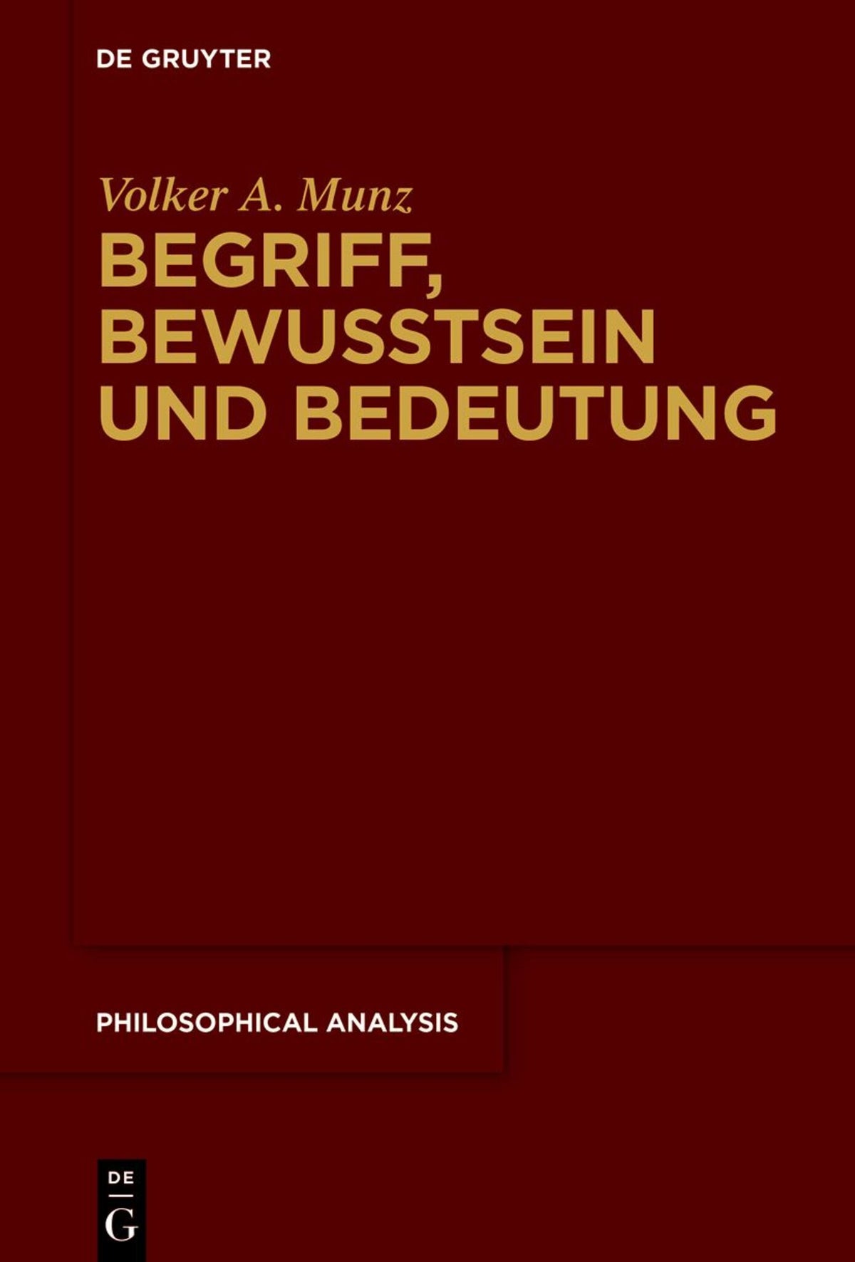Cover image for Begriff, Bewusstsein und Bedeutung ISBN 9783111240923