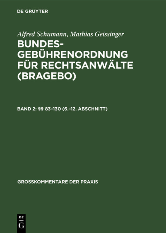 §§ 83–130 (6.–12. Abschnitt)