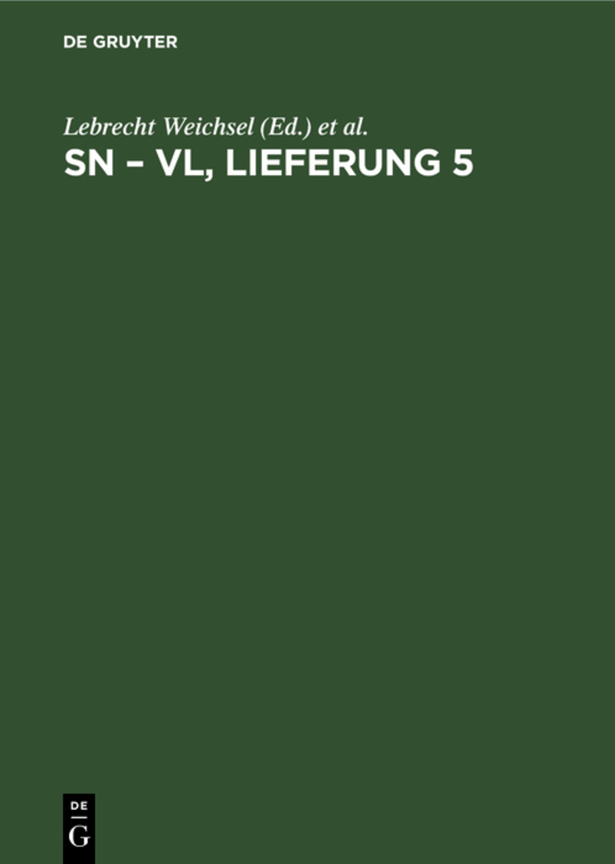 Sn – Vl, Lieferung 5