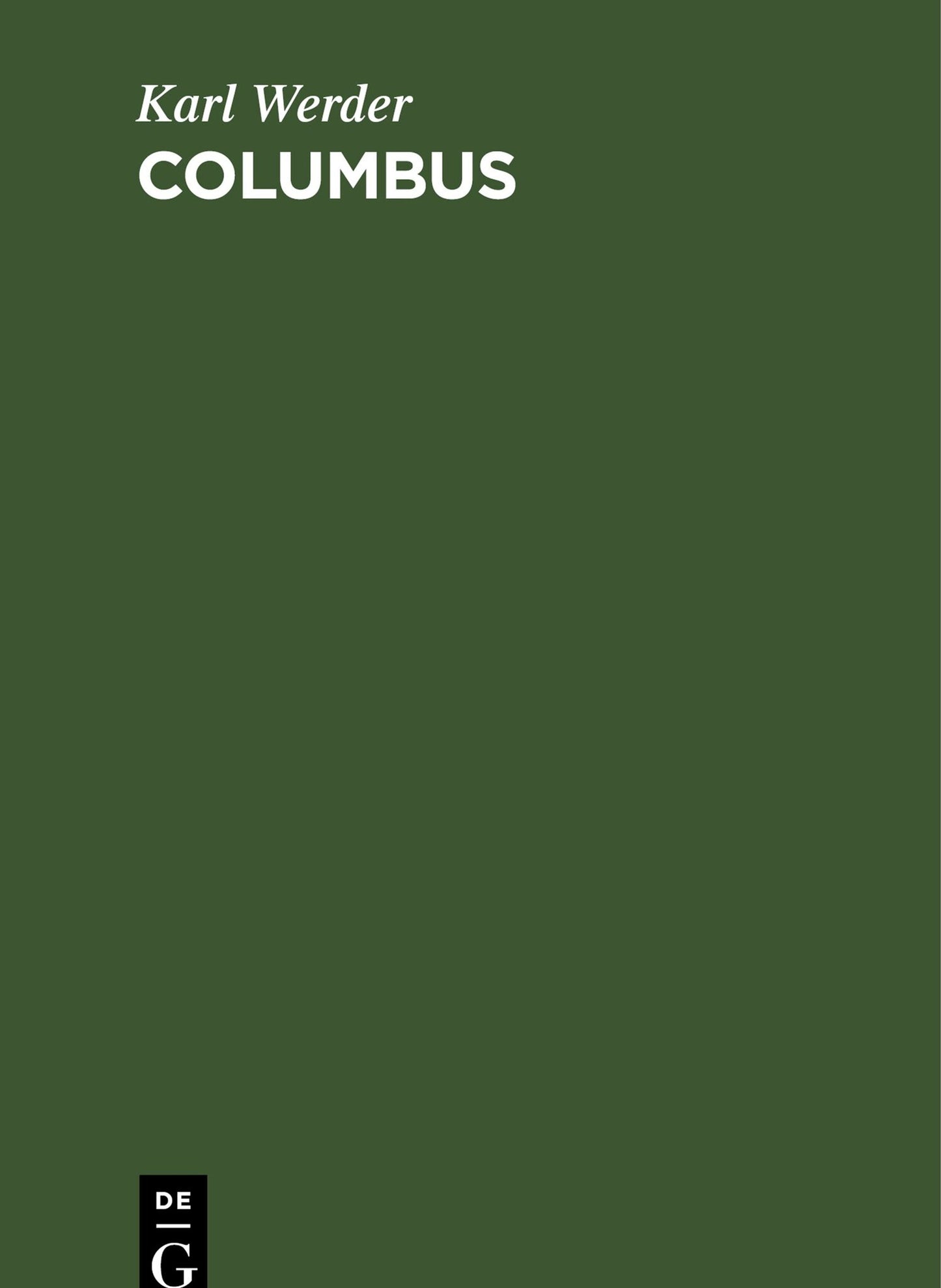 Cover image for Columbus ISBN 9783111317724