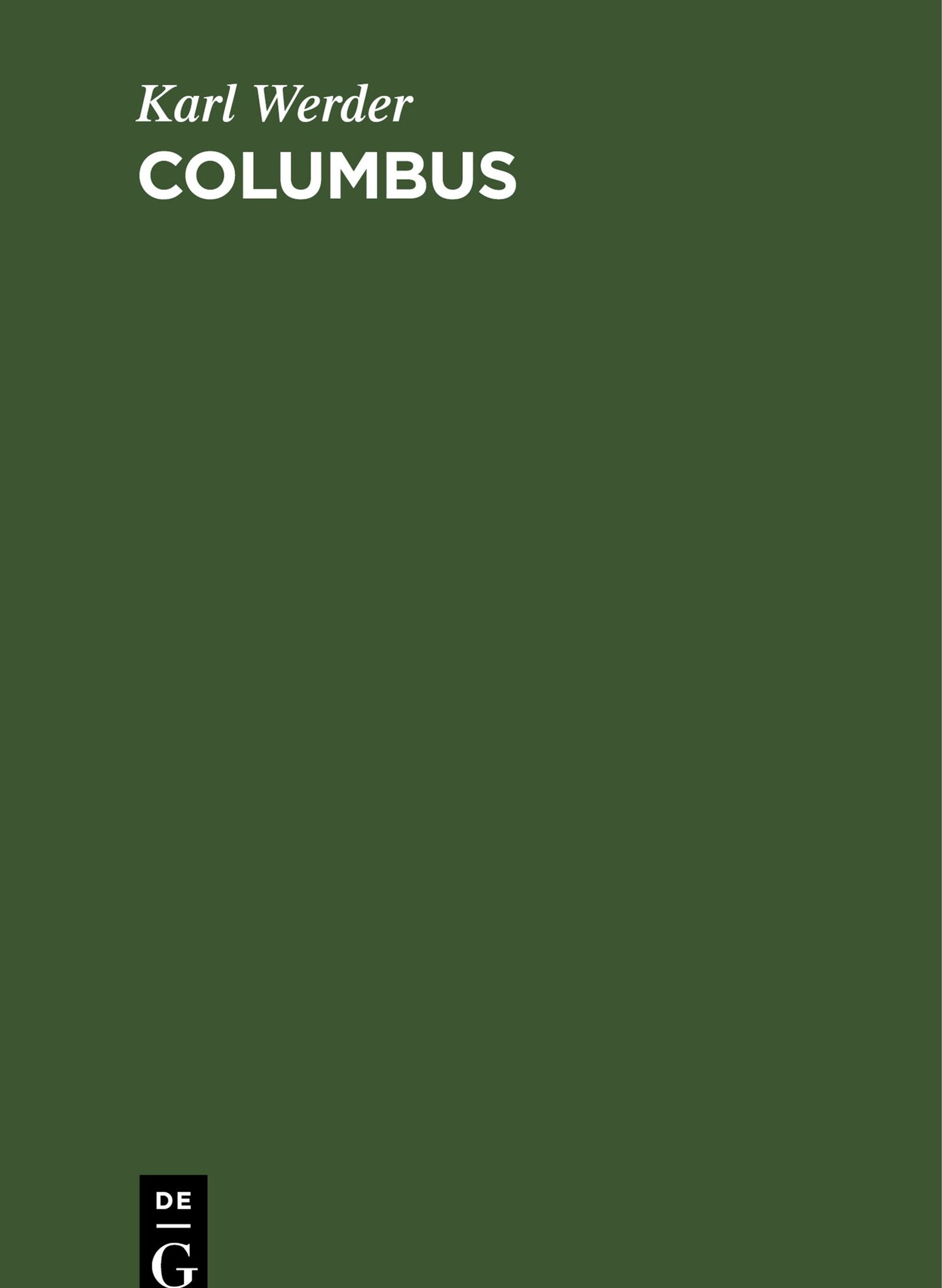 Cover image for Columbus ISBN 9783111317724