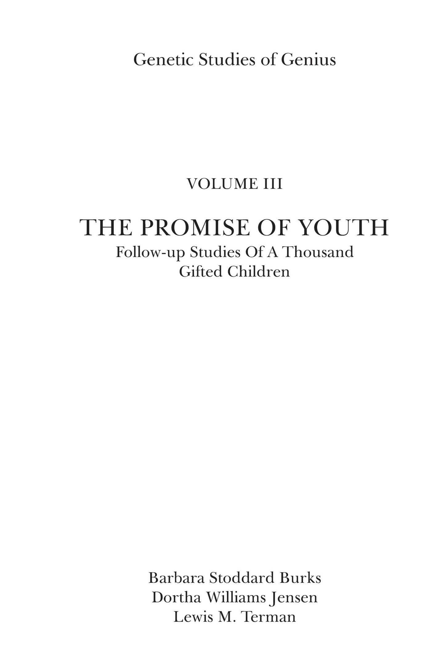 Cover image for The Promise of Youth ISBN 9780804700115