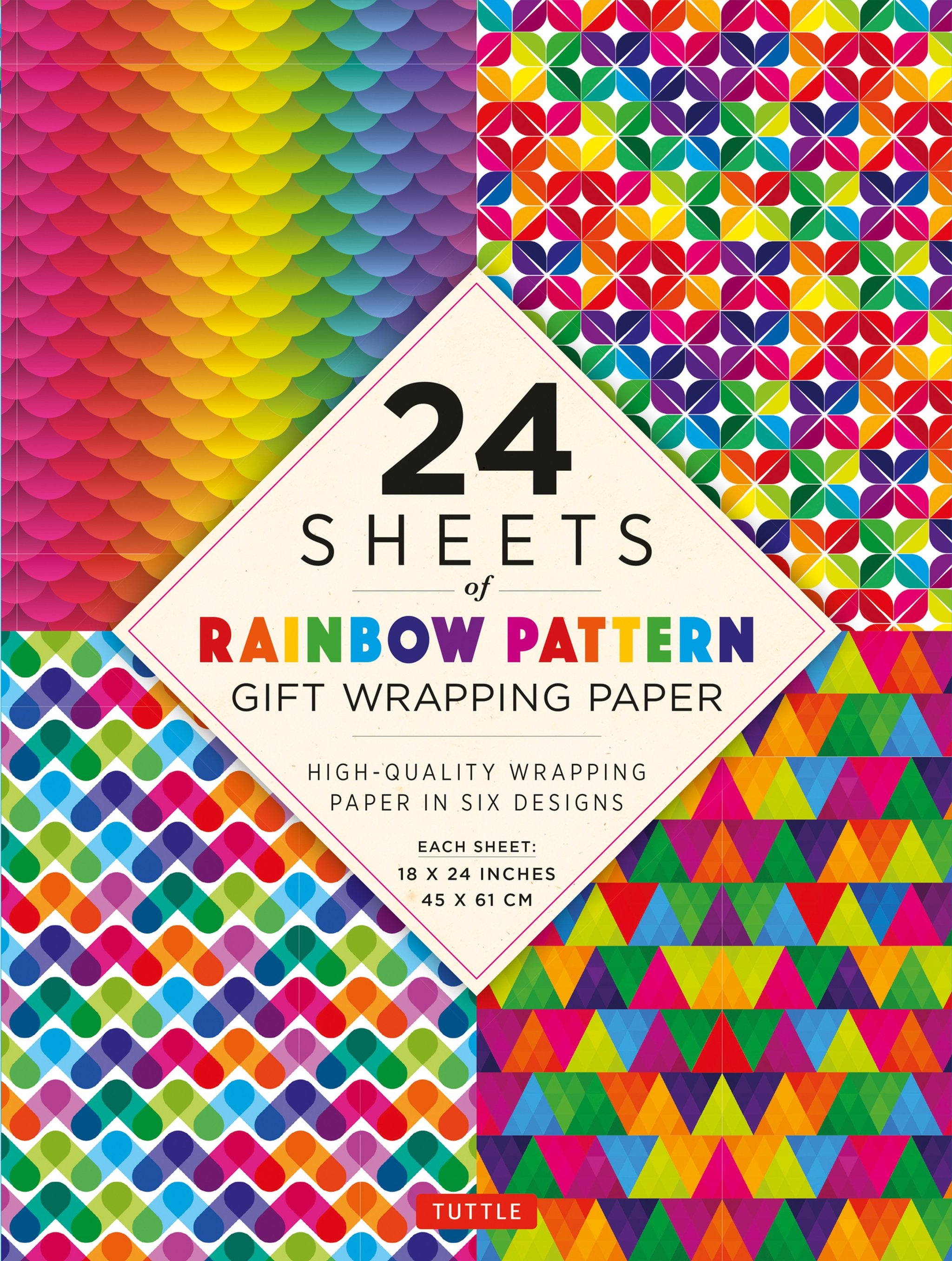 Cover image for Rainbow Patterns Gift Wrapping Paper - 24 sheets ISBN 9780804853514