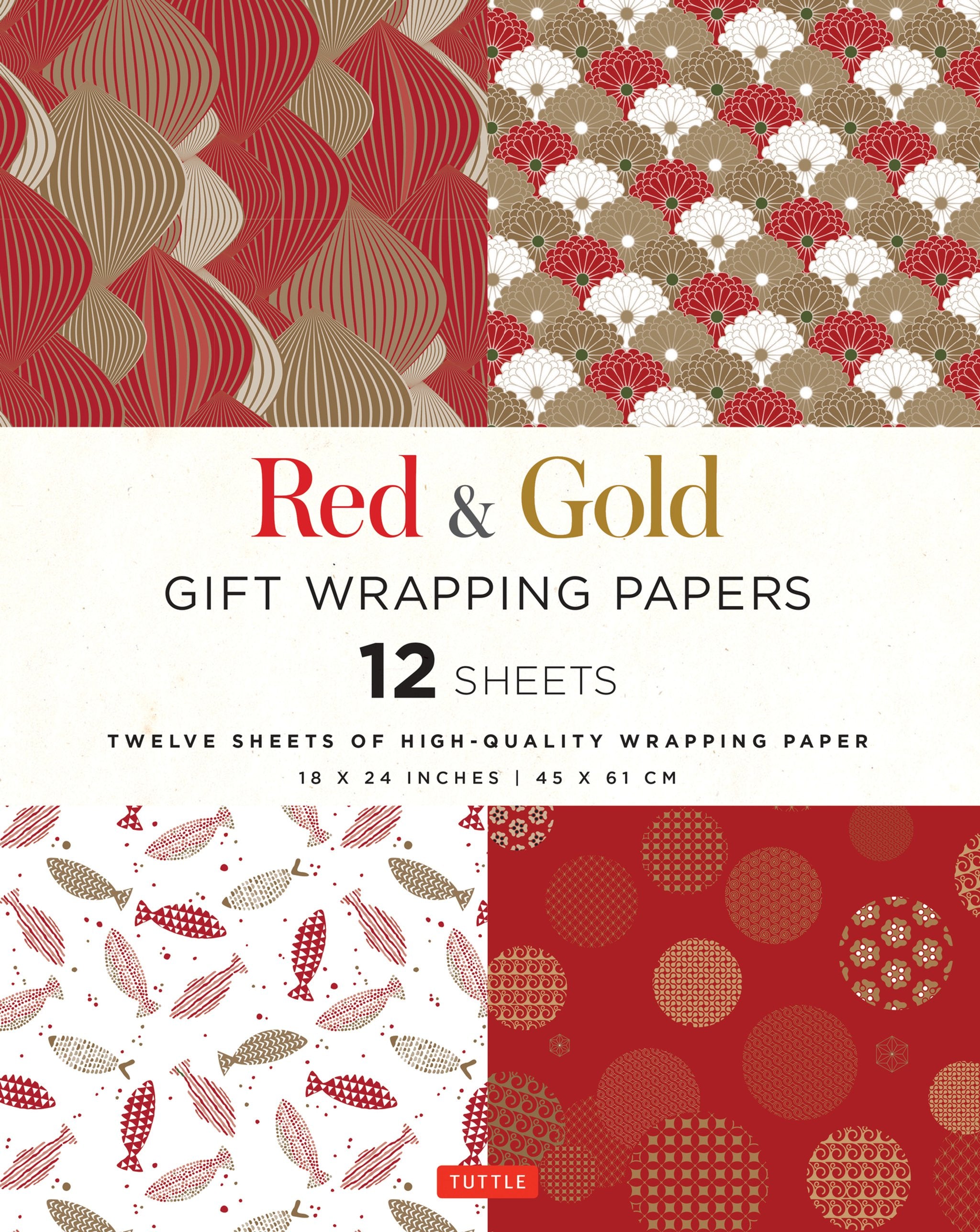 Cover image for Red & Gold Gift Wrapping Papers - 12 Sheets ISBN 9780804851626