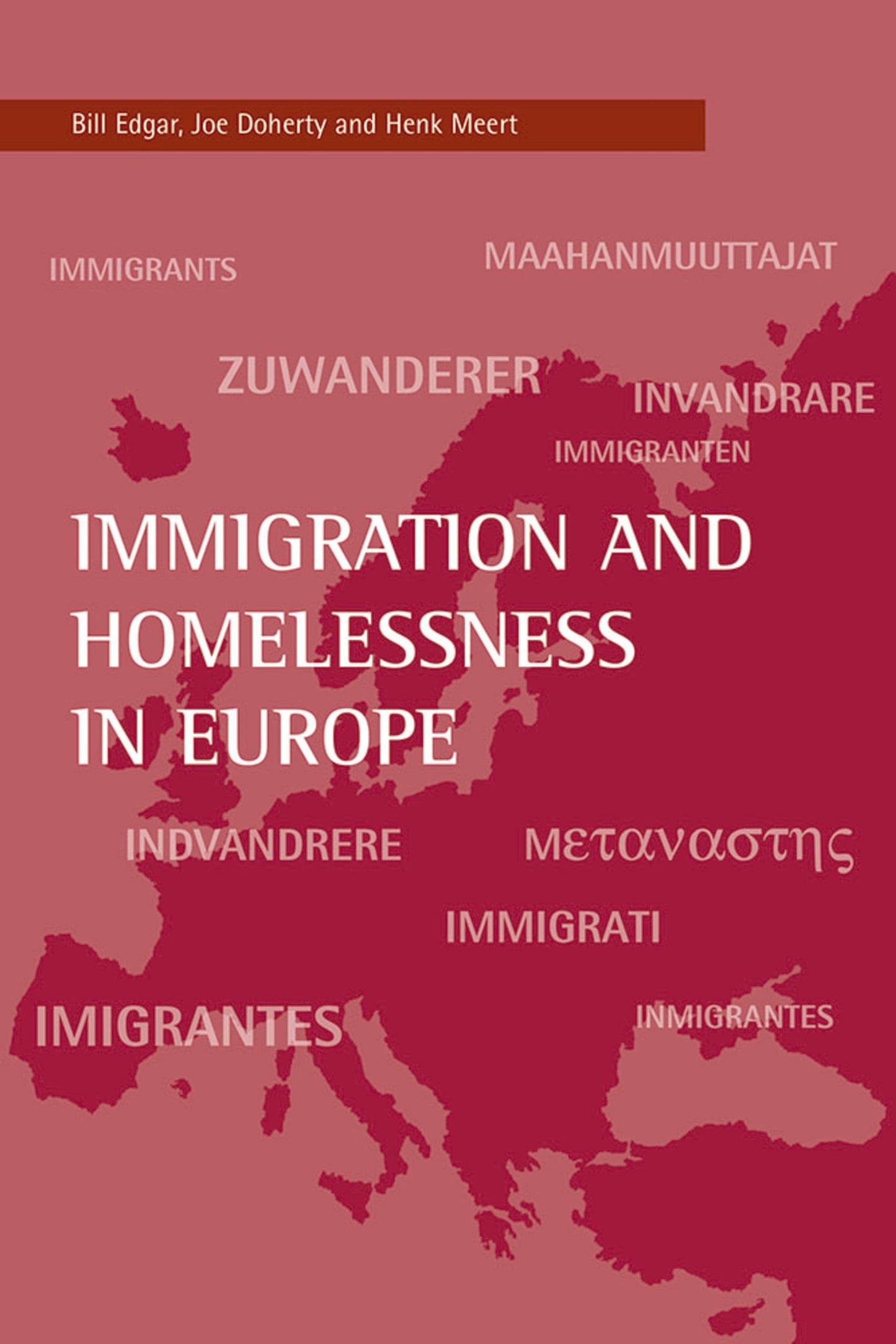 Cover image for Immigration and homelessness in Europe ISBN 9781861346476