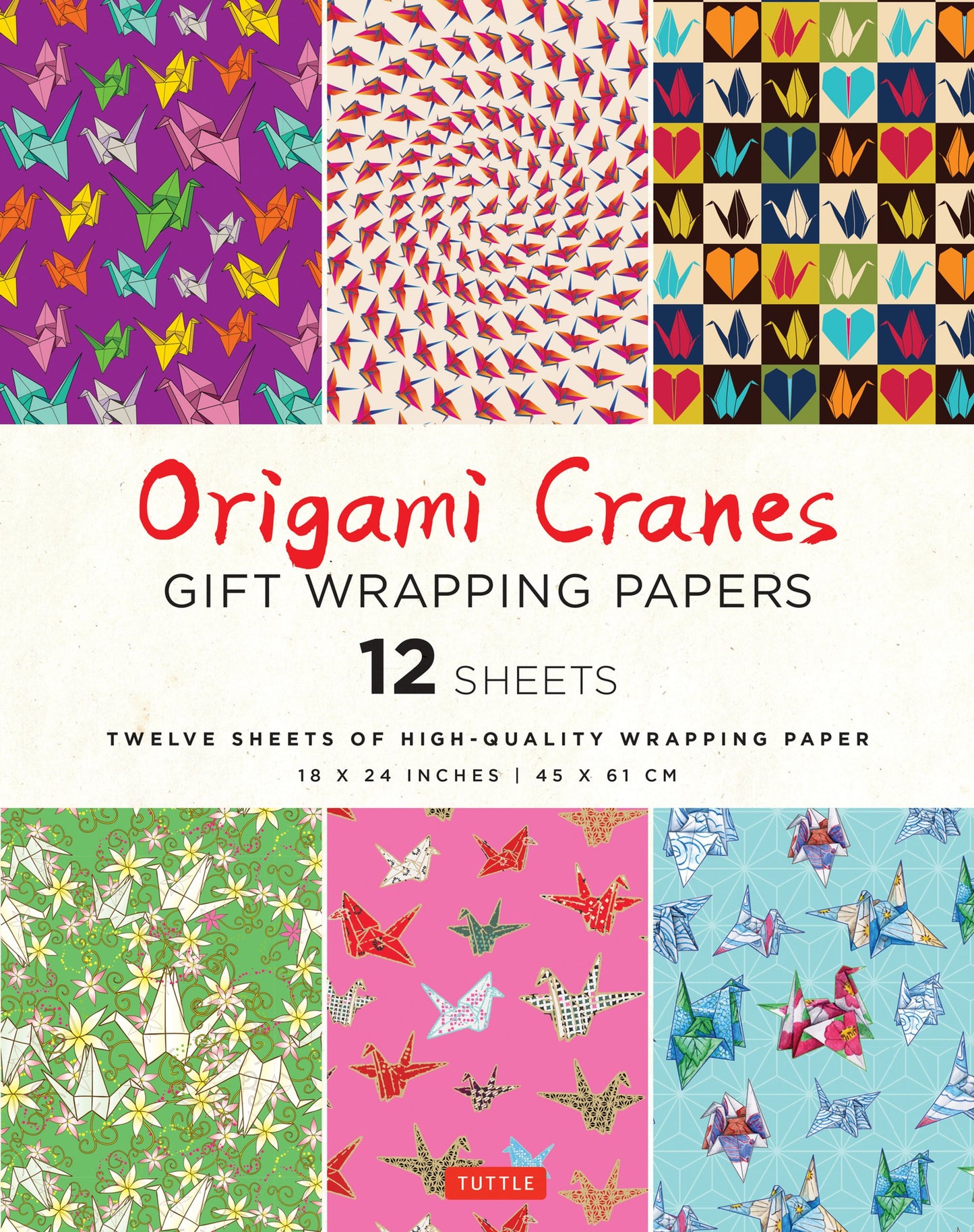 Cover image for Origami Cranes Gift Wrapping Papers - 12 sheets ISBN 9780804854795