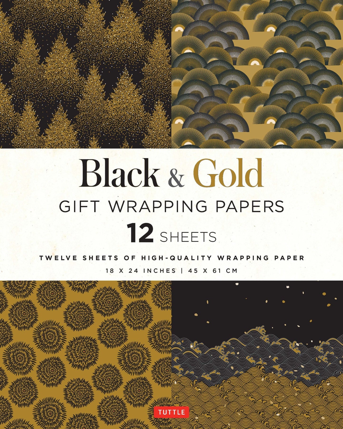 Cover image for Black & Gold Gift Wrapping Papers - 12 Sheets ISBN 9780804852104