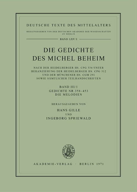 Gedichte Nr. 358–453. Die Melodien