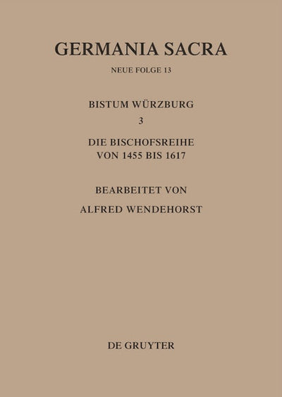 Die Bistümer der Kirchenprovinz Mainz. Das Bistum Würzburg III.