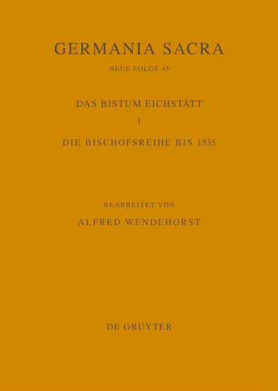 Die Bistümer der Kirchenprovinz Mainz. Das Bistum Eichstätt 1