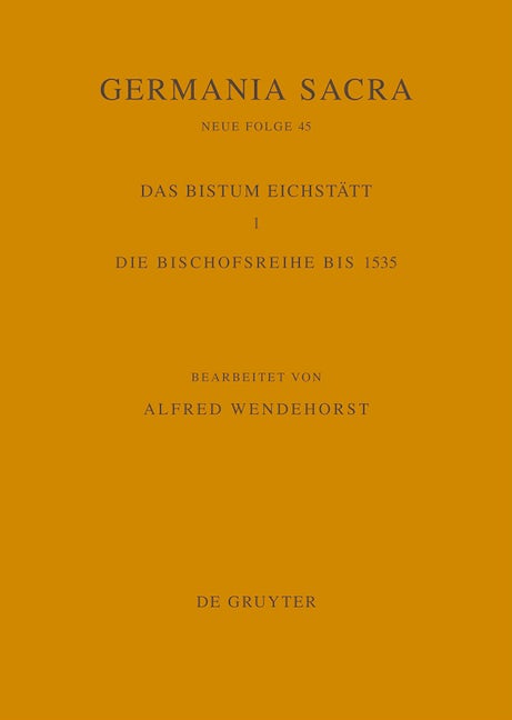 Die Bistümer der Kirchenprovinz Mainz. Das Bistum Eichstätt 1