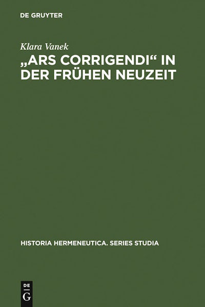 "Ars corrigendi" in der frühen Neuzeit