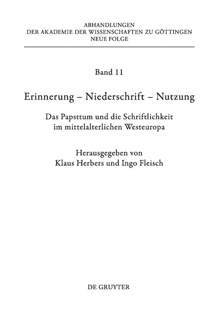 Erinnerung – Niederschrift – Nutzung
