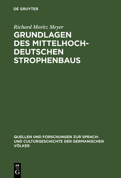 Grundlagen des mittelhochdeutschen Strophenbaus