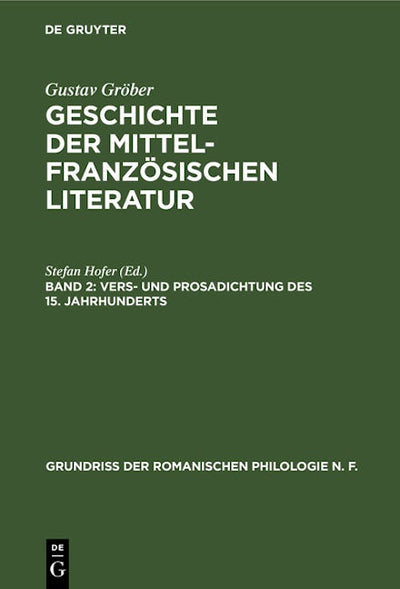 Vers- und Prosadichtung des 15. Jahrhunderts