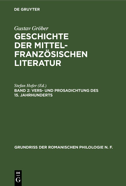 Vers- und Prosadichtung des 15. Jahrhunderts