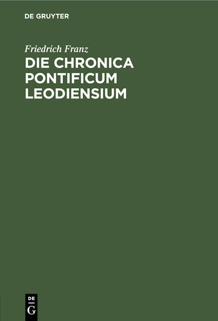 Die Chronica pontificum Leodiensium