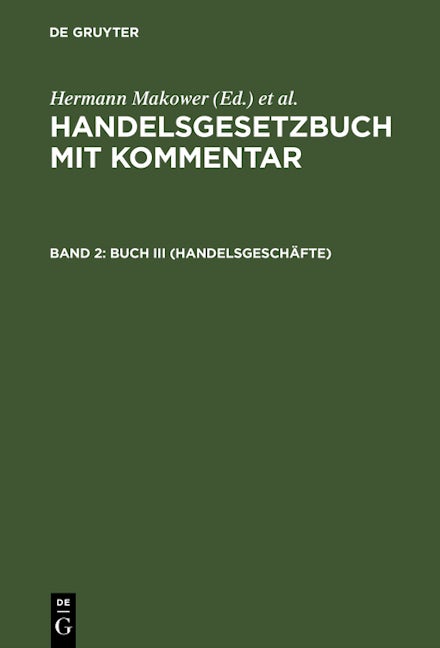 Buch III (Handelsgeschäfte)