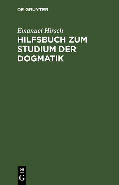 Hilfsbuch zum Studium der Dogmatik