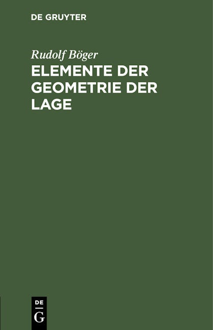 Elemente der Geometrie der Lage