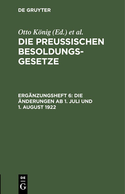 Die Änderungen ab 1. Juli und 1. August 1922