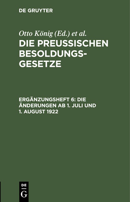Die Änderungen ab 1. Juli und 1. August 1922