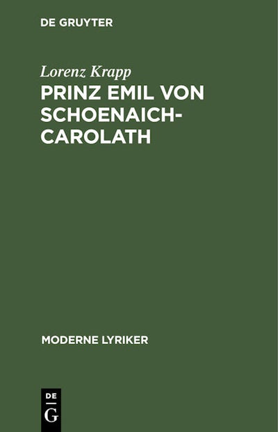 Prinz Emil von Schoenaich-Carolath