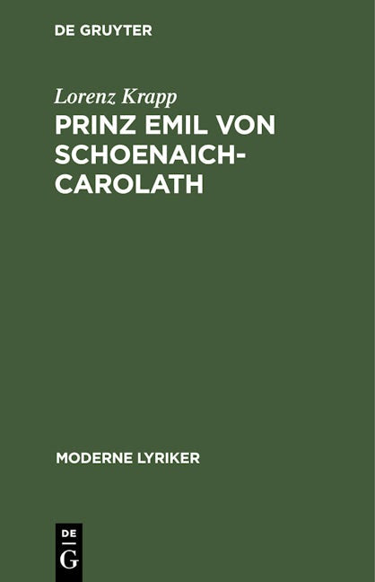 Prinz Emil von Schoenaich-Carolath