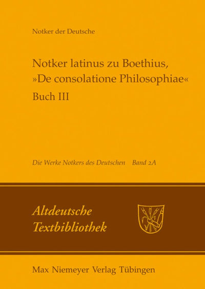 Cover image for Notker latinus zu Boethius, »De consolatione Philosophiae«, isbn: 9783484212213