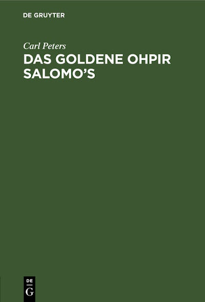 Das Goldene Ohpir Salomo’s