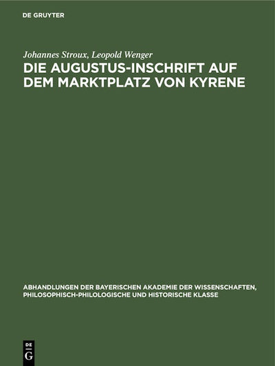 Die Augustus-Inschrift auf dem Marktplatz von Kyrene