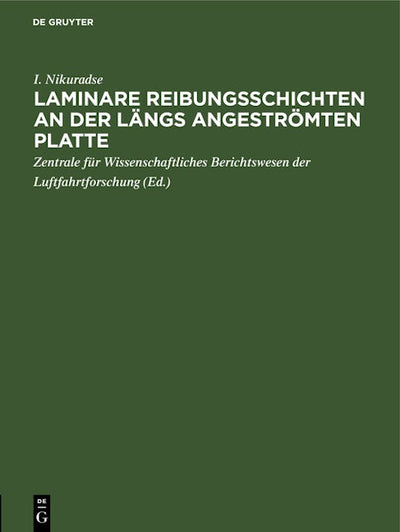 Laminare Reibungsschichten an der längs angeströmten Platte